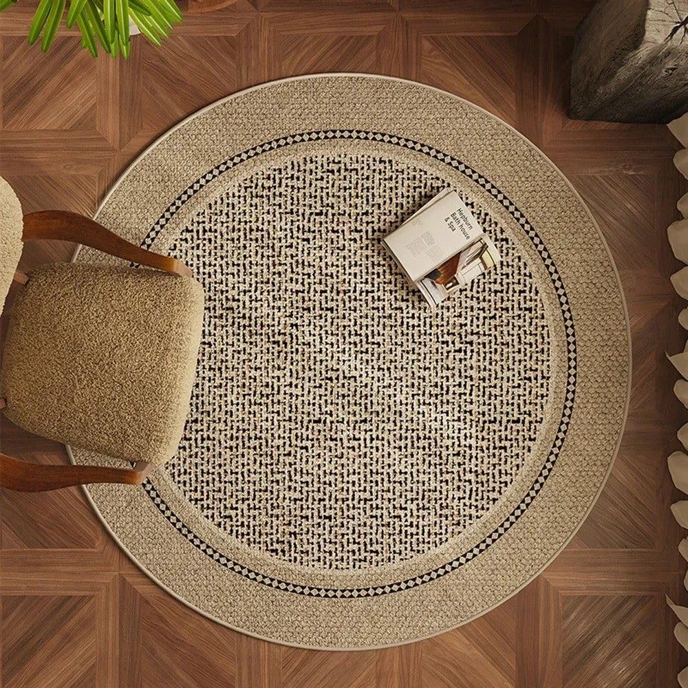 Chaise d'étude et salon : tapis rond de sol 100x100 cm style minimaliste décoration maison