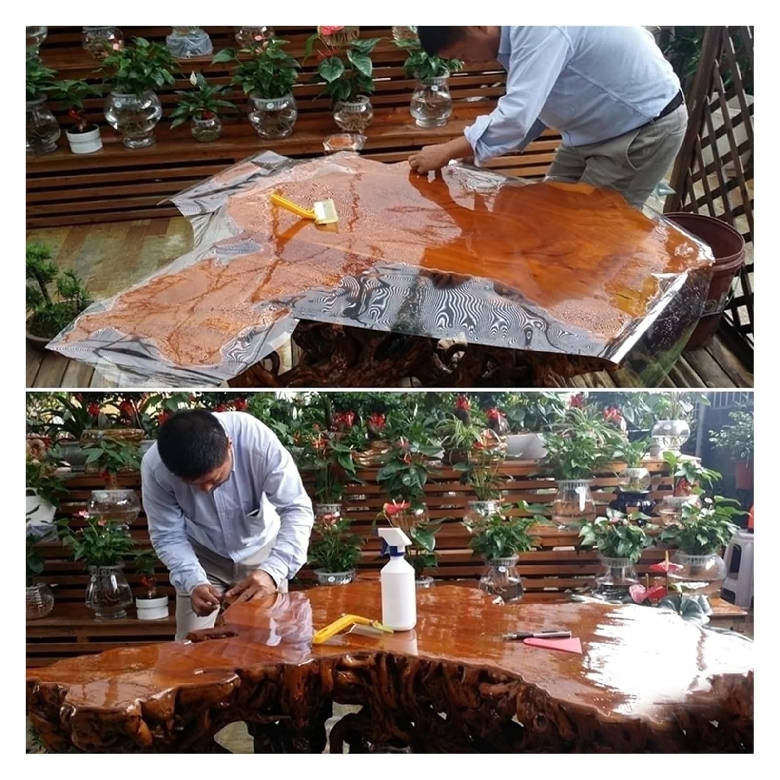 Naklejki na blat kuchenny, Przezroczysty papier samoprzylepny do dekoracji domu, przezroczysty na blat(60x500cm)