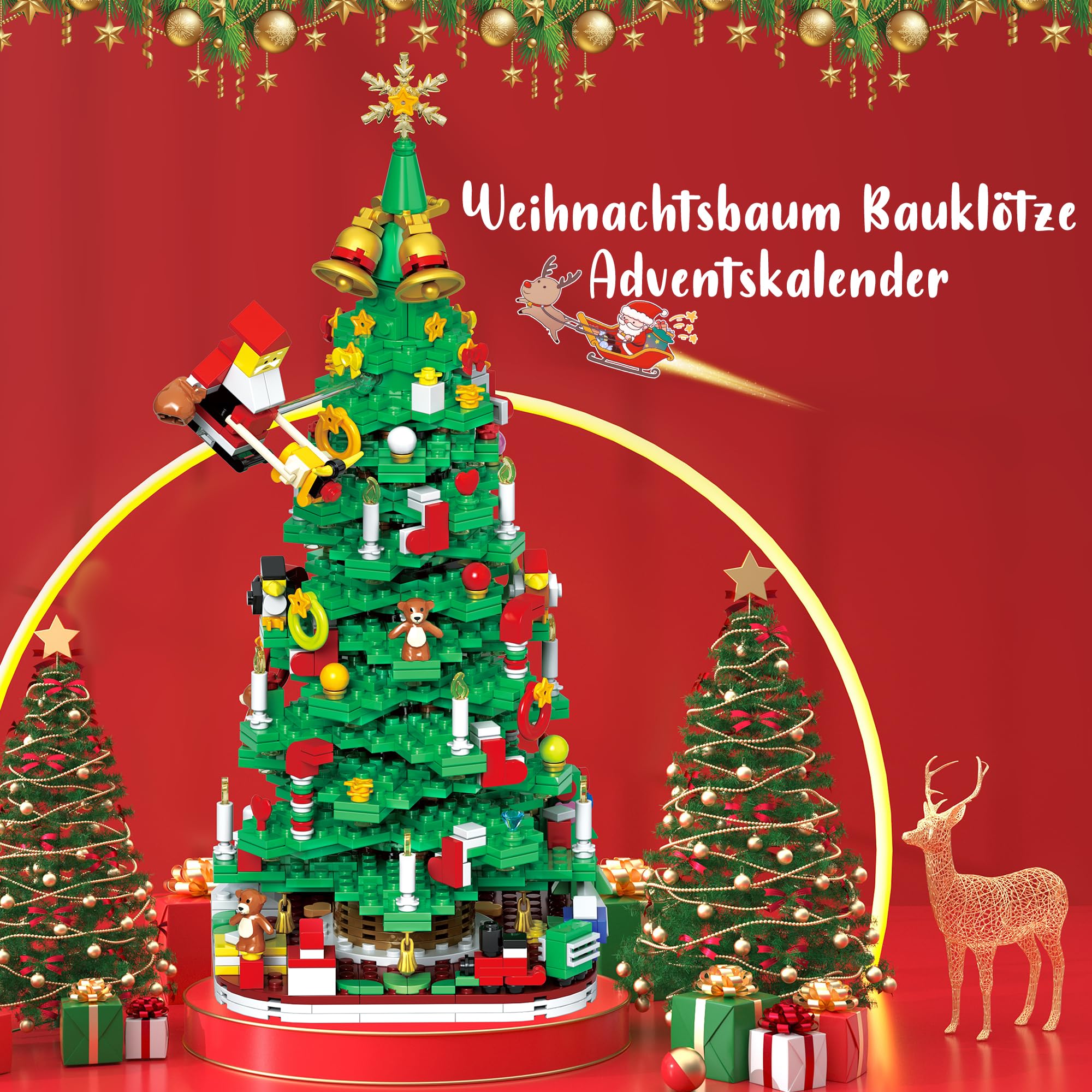 Joozmui Calendario dell'Avvento 2025 bambini, albero di Natale giocattolo da 3 4 5 6 7 8 9 10 anni ragazzo regalo per bambini regalo ragazza 3-12 anni calendario di Natale