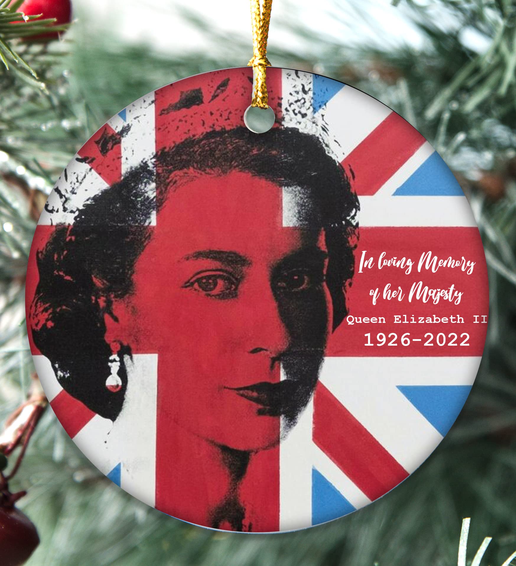 Colourbat Queen Union Jack 2022 Queen Elizabeth Ii Bauble, The Queen Memorial Ornament, The Queen’s Platinum Jubilee, Commemorative Christmas, Remembering Her Majesty (Queen Union Jack)
