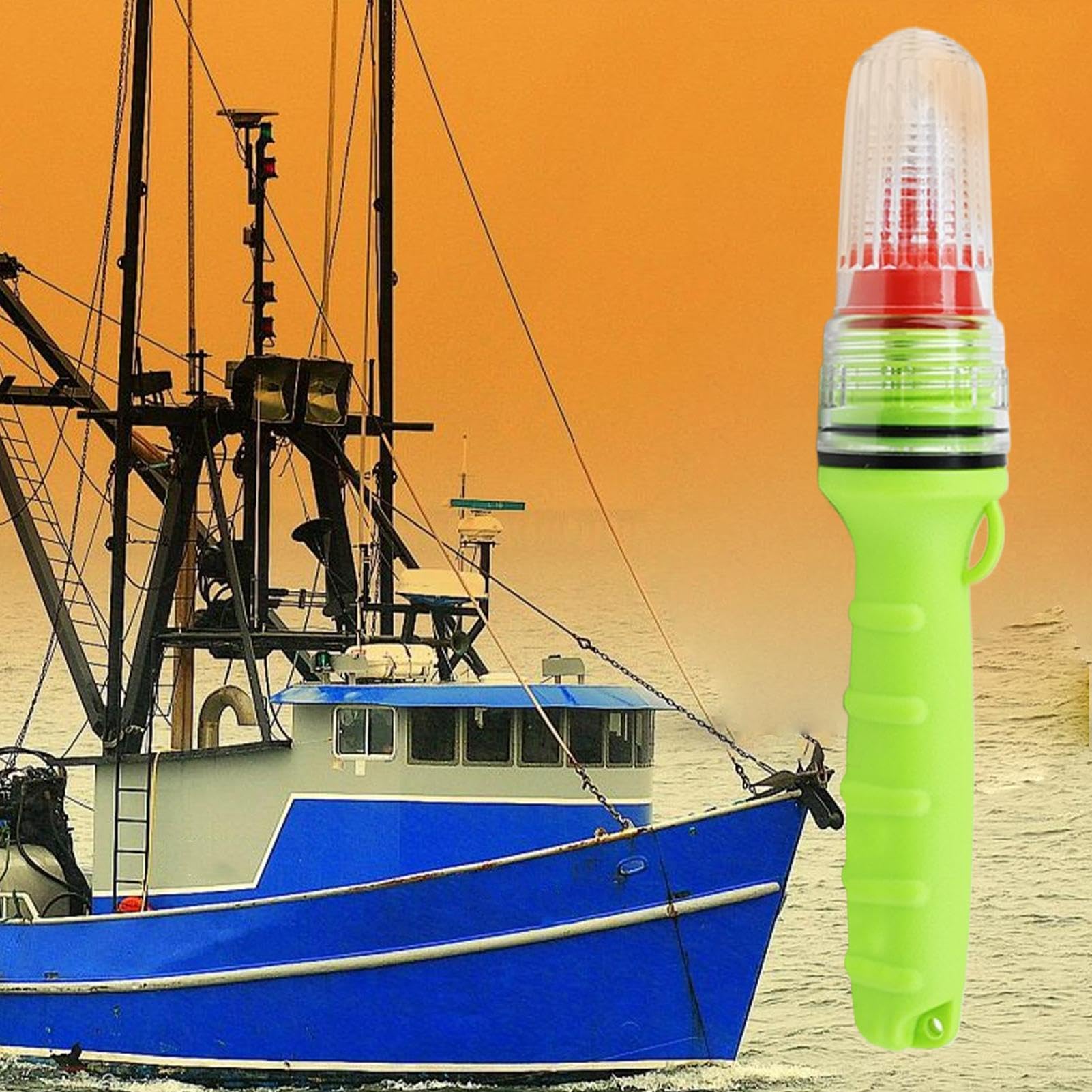 Seefahrt - Tragbare wasserdichte visuelle Signalanlage | Marine Signals | Für Notfall Boot Wasser Meer See Boe Flöße Herren Damen