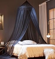 Mengersi Black Full Size Bed Canopy Mosquito Net - Dome Bed Tent for Twin Queen King, Indoor Outdoor Use