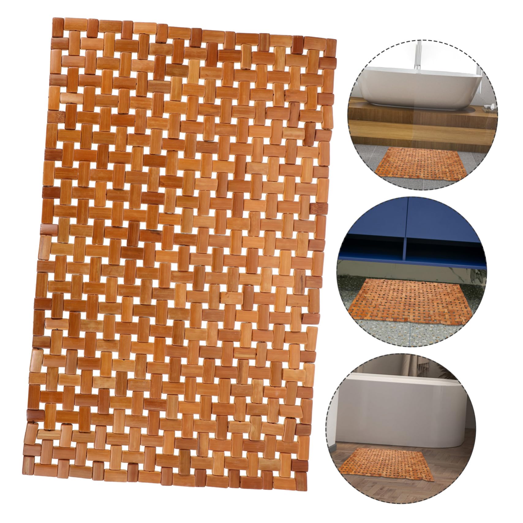 Tapis Bambou Antidérapant Pliable pour Salle De Bain Mat De Sauna Et Spa Utilisation Intérieure Et Extérieure Et