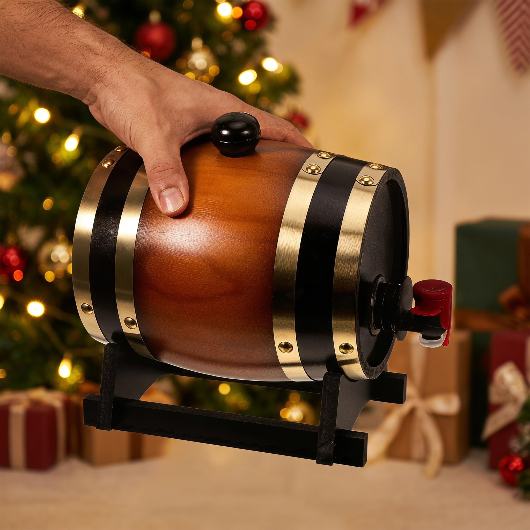 Gatuida Barril de Madera Pulida para añejamiento - Barril de Whisky de 1