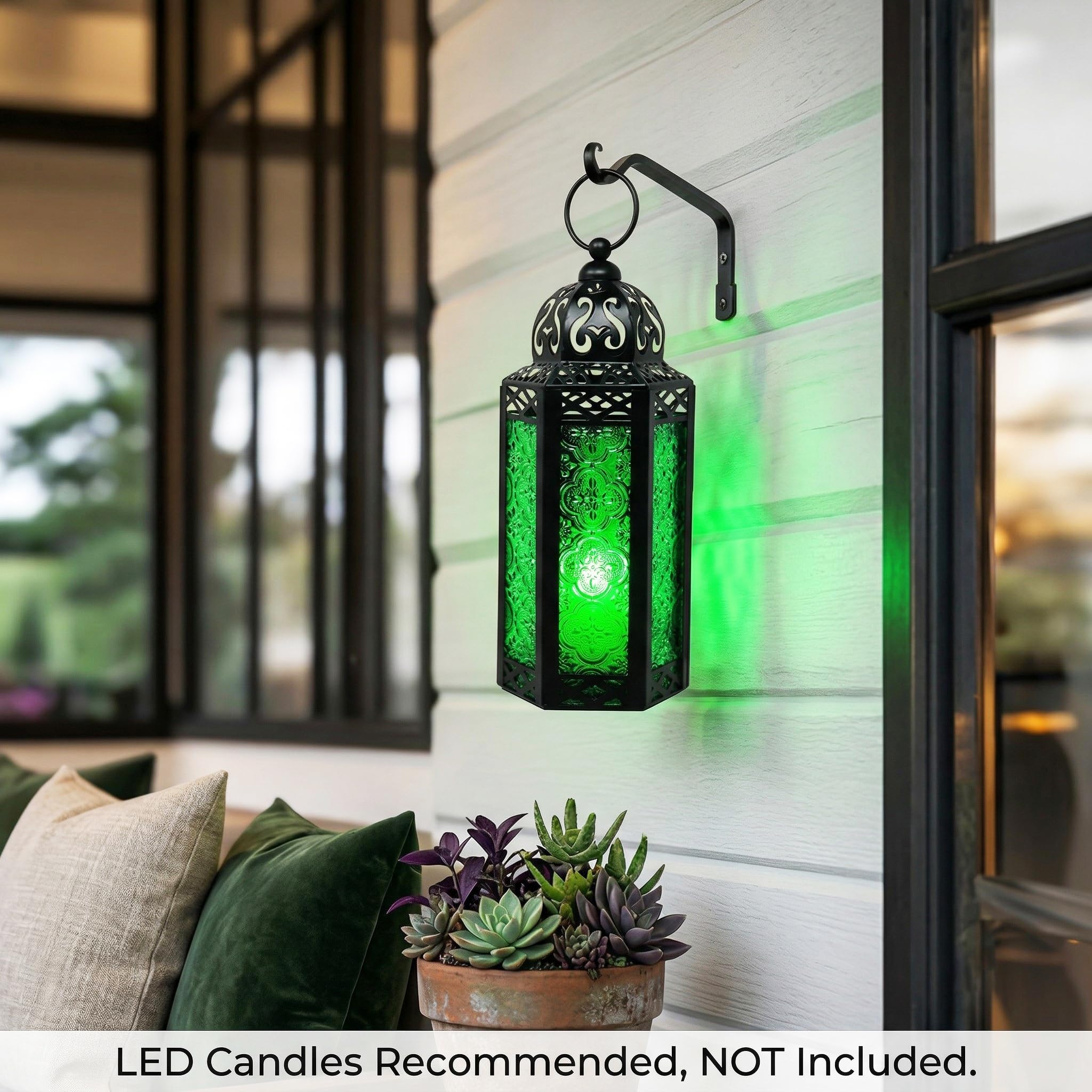 Lanterne in stile marocchino, metallo, Green, medium