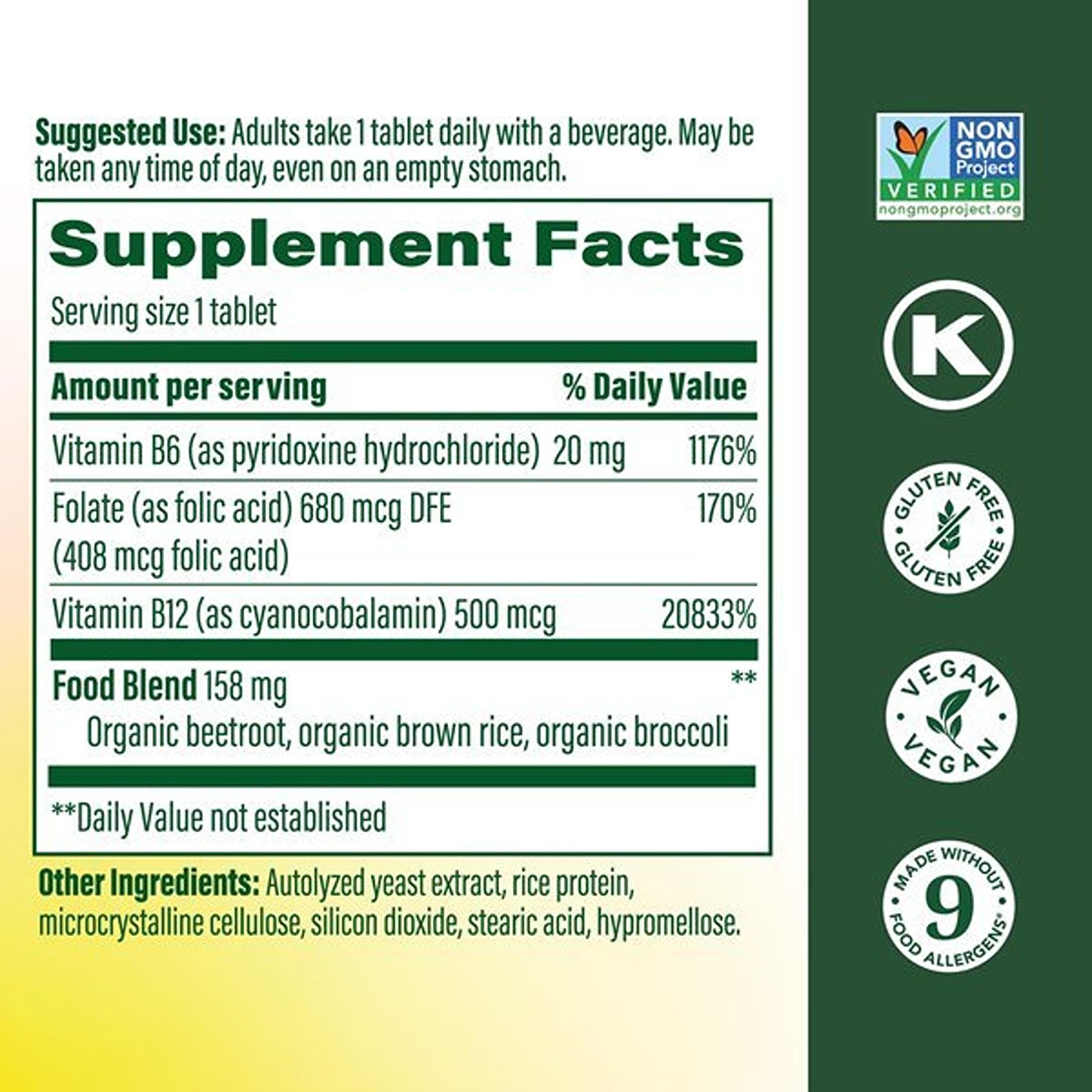 MegaFood Vegan Vitamin B12 with Vitamin B6 and Folic Acid, 30 Mini Tablets — Amazon image 3