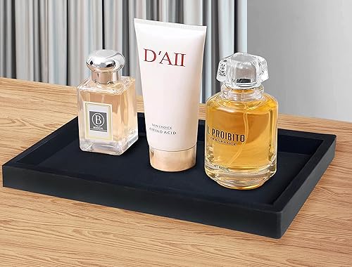 Miniatura 4 de Moderna bandeja de silicona negra de 7.9 pulgadas para baño, bandeja rectangular flexible para jabón para encimera de baño, cocina, elegante bandeja