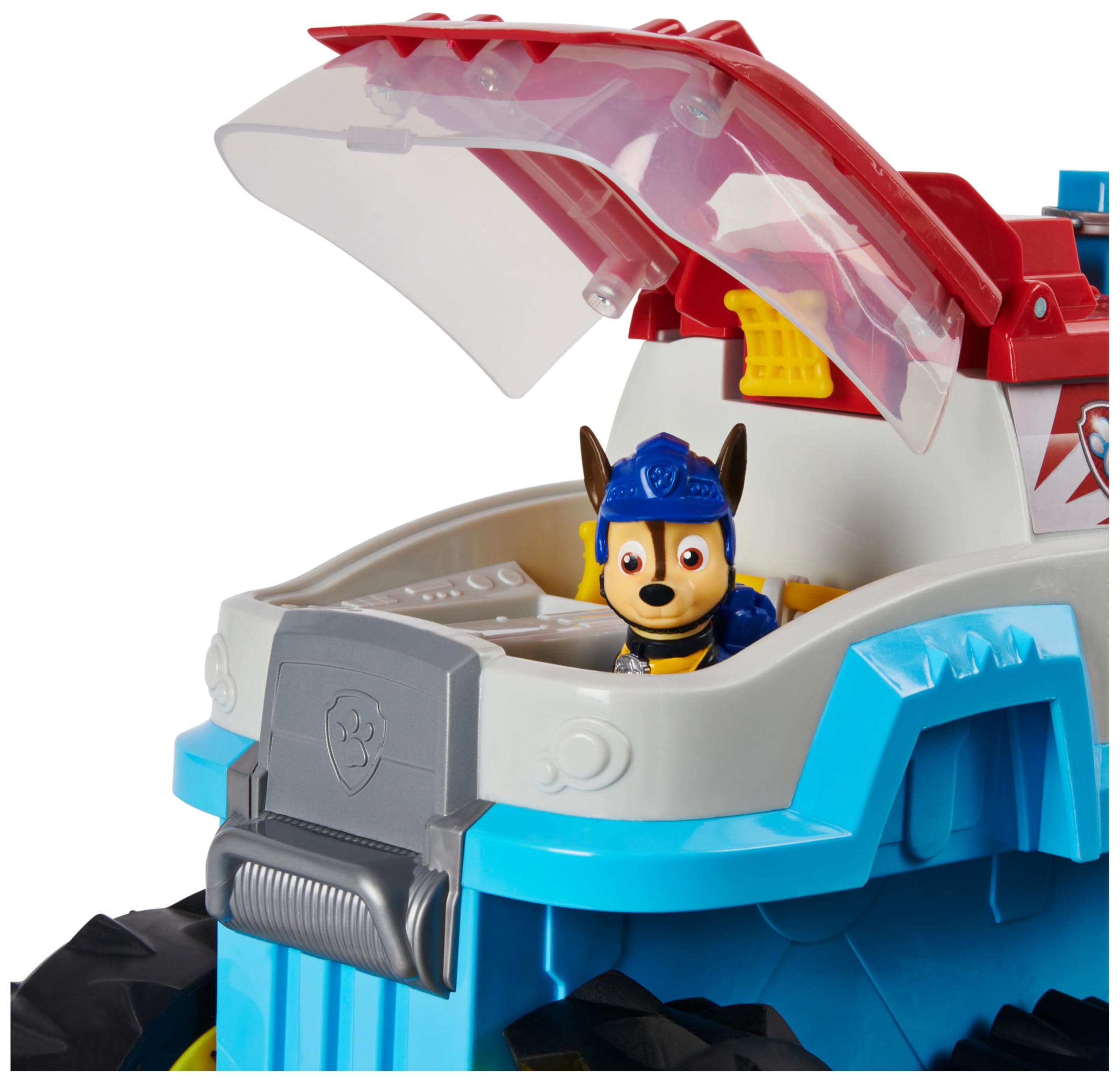 Paw Patrol, Dino Patroller Veicolo motorizzato con Chase e T. Rex, Dotato di Ruote Extra-Large, per i Bambini dai 3 Anni in su