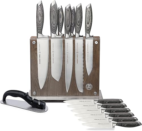 Miniatura 15 de Schmidt Brothers - Juego de 4 cuchillos para carne de ceniza bonded, cubiertos de acero inoxidable alemán de alto carbono en una caja de regalo
