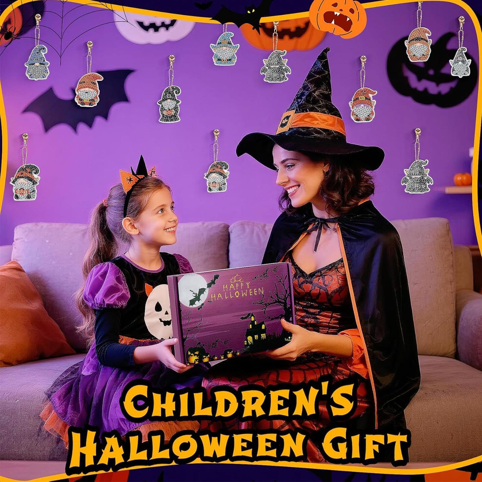 Halloween-Adventskalender 24 Tage Gnomen-Schlüsselanhänger und