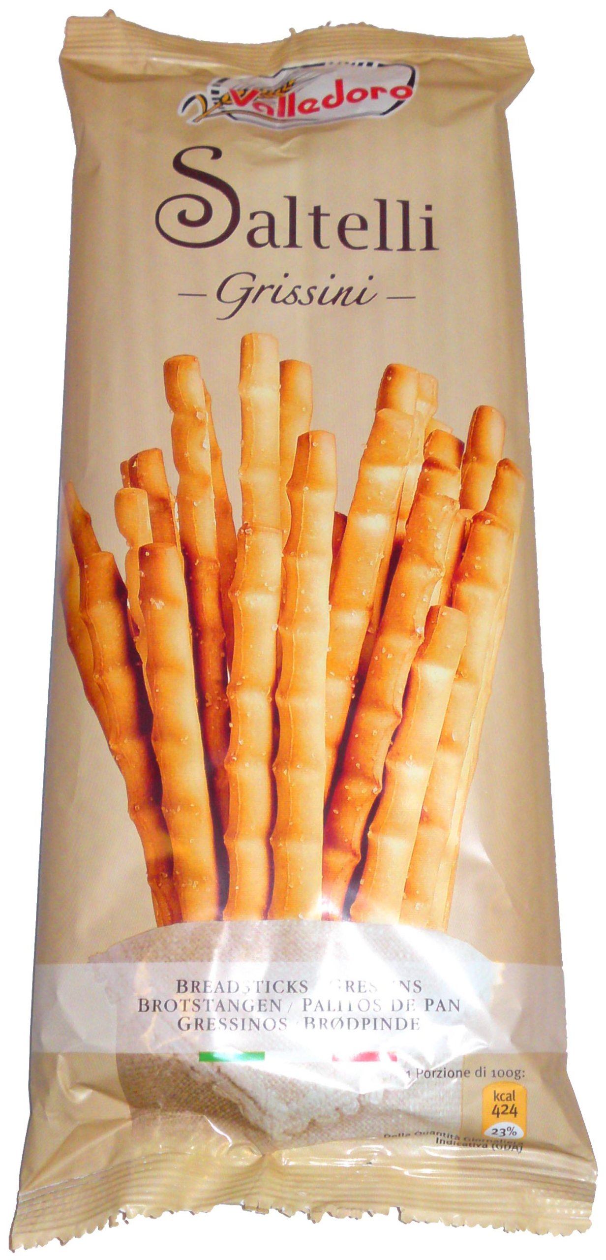 Valledoro Grissini Saltelli - Palitos de pan (100 g, 26 unidades)