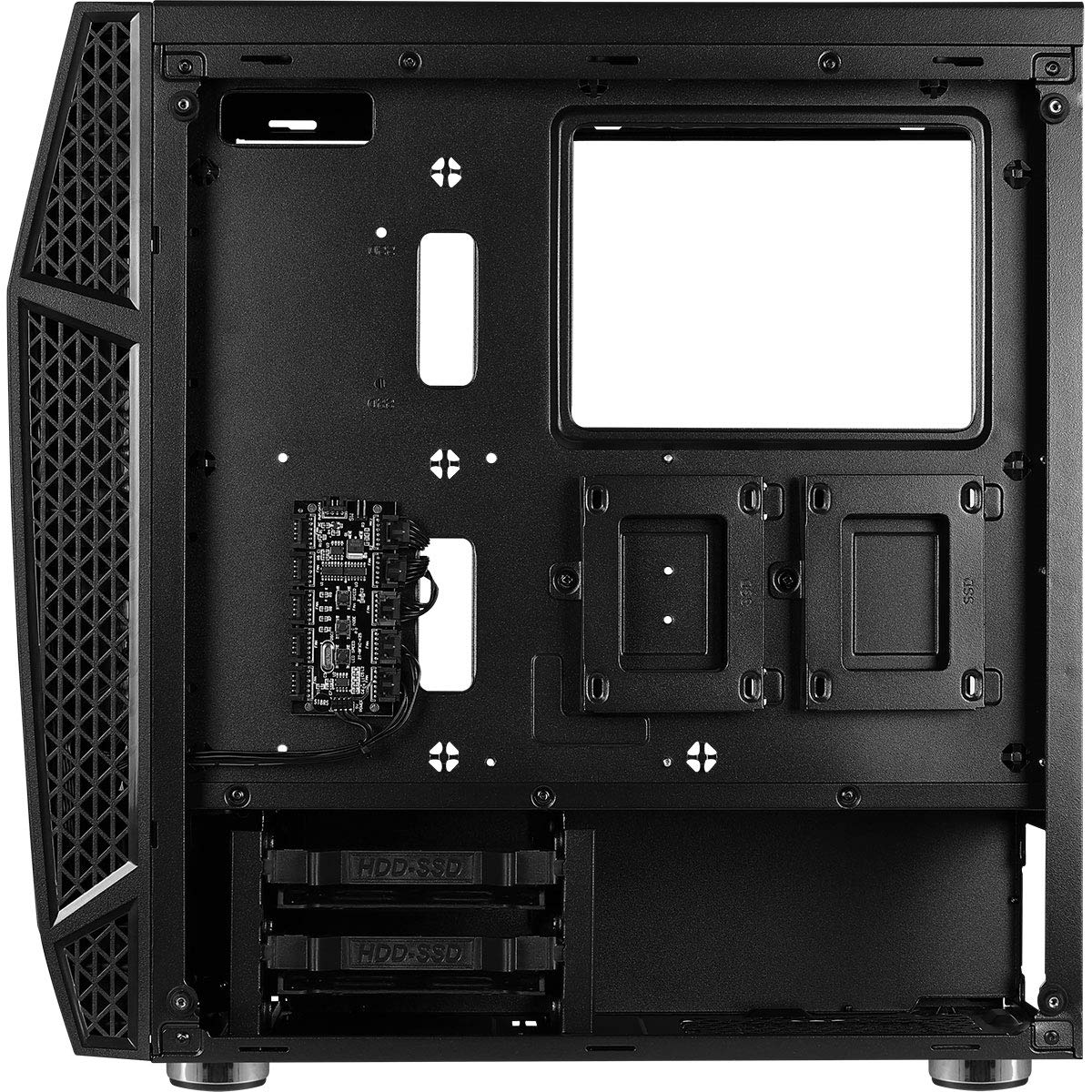 Aerocool KLAW, Boîtier PC ATX, Verre Trempé, Façade RGB, 3 Ventilateurs RGB, Noir