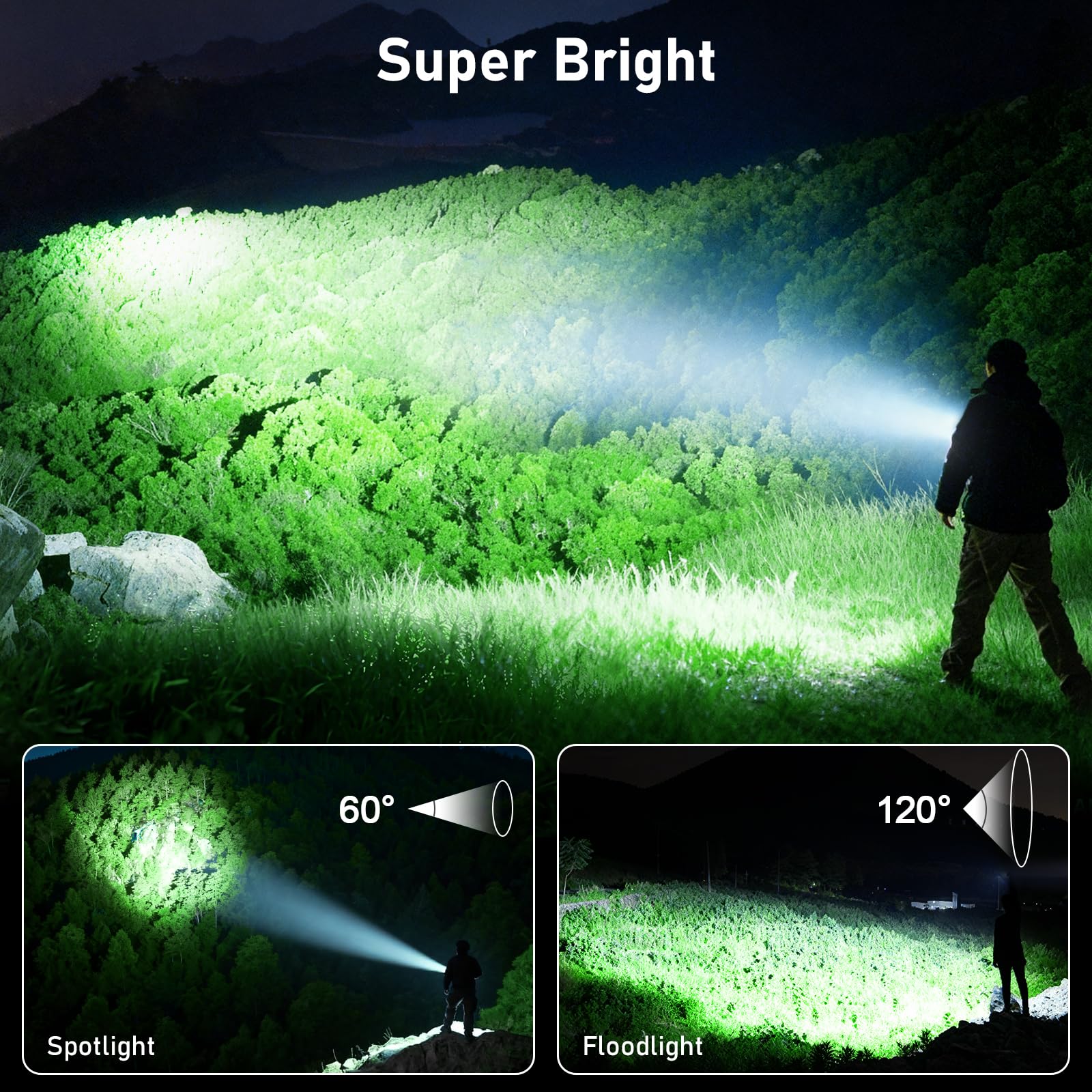 Blukar Torcia EDC con Clip, Super Luminoso Mini Torcia LED Ricaricabile Potente, 3 Fonti di Luce & 5 Modalità, Funzione di Memoria, Portatile Tascabile Flashlight per Campeggio/Emergenza/Trekking