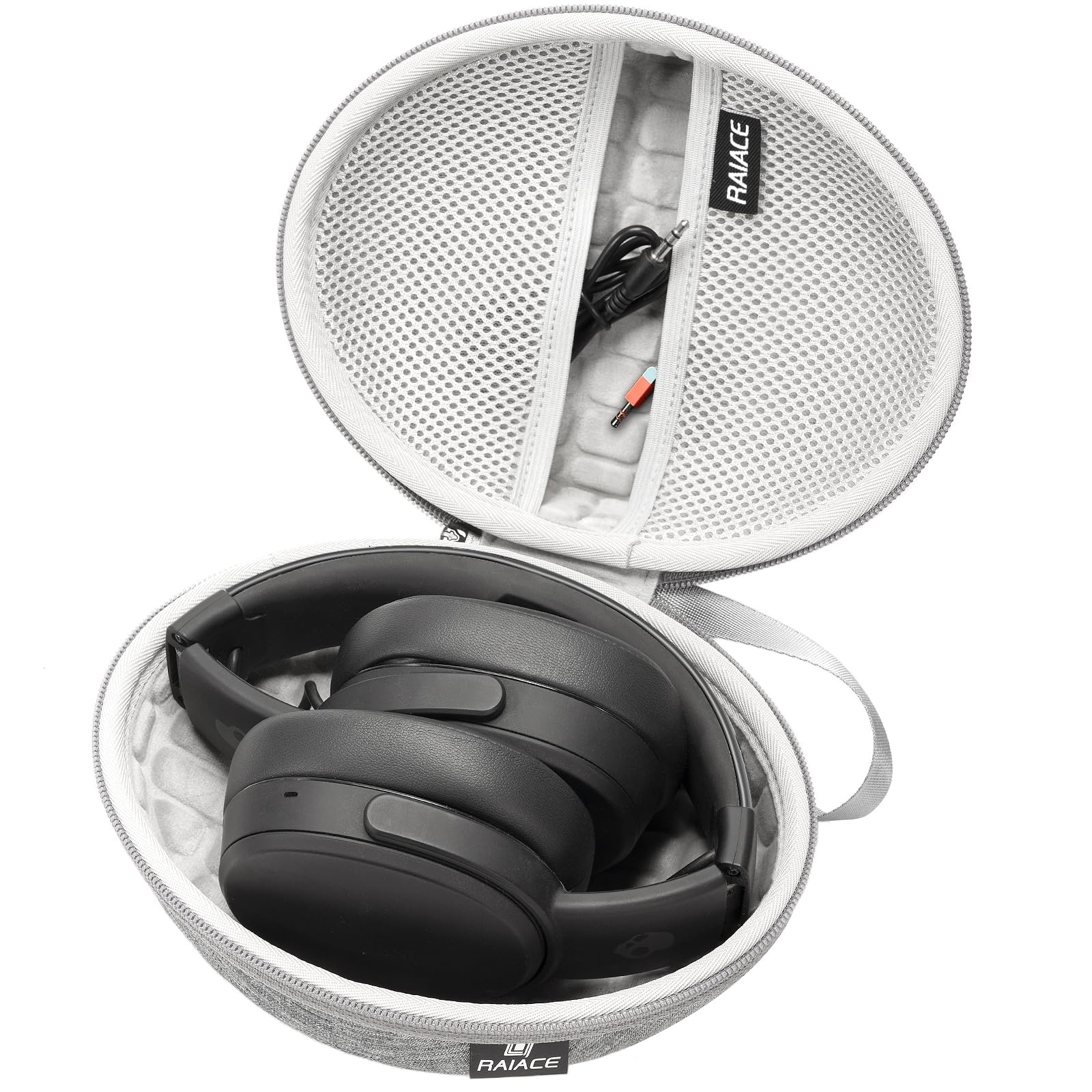 Hard Travel Carrying Case Compatible with Skullcandy Crusher Over-Ear Headphones. (Case Only, Not Include The Device)-Gray(Gray Lining)