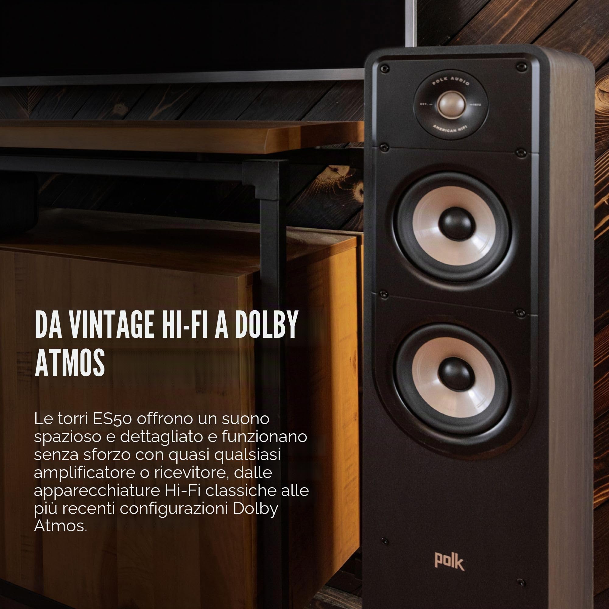 Polk Audio Signature Elite ES50 Diffusore a torre, Bianco