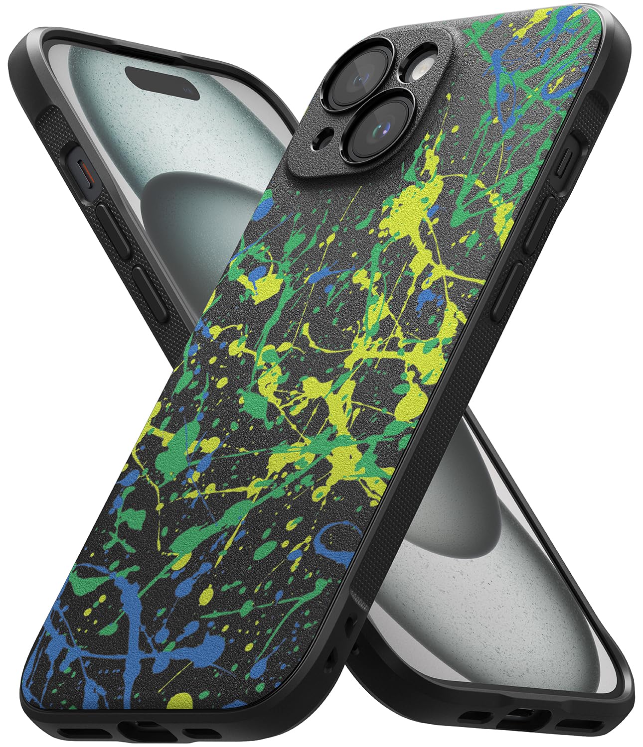 Ringke Onyx Compatible With iPhone 15 Plus Case Cover Rugged Flexible Durable Anti-Slip Tpu Protection Shockproof iPhone 15 Plus Back Cover - Action Painting, Multicolour