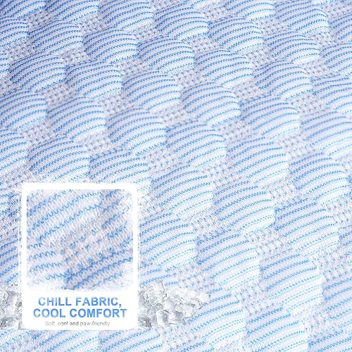 Miniatura 8 de Cama pequeña en forma de dona para perros, refrescante y calmante para gatos y cachorros, cama redonda de tela de hielo antiansiedad para mascotas,
