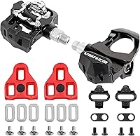 Venzo Sealed Indoor Bike Pedals & Cleats for Peloton - Look Delta & Shimano SPD Compatible, Heavy-Duty CNC Axle, Sealed Bearings