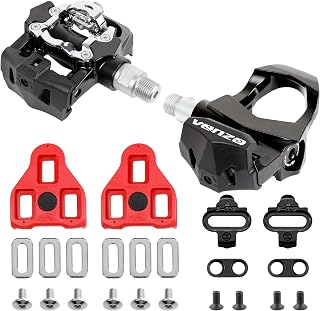 Venzo Sealed Indoor Bike Pedals & Cleats for Peloton - Look Delta & Shimano SPD Compatible, Heavy-Duty CNC Axle, Sealed Bearings