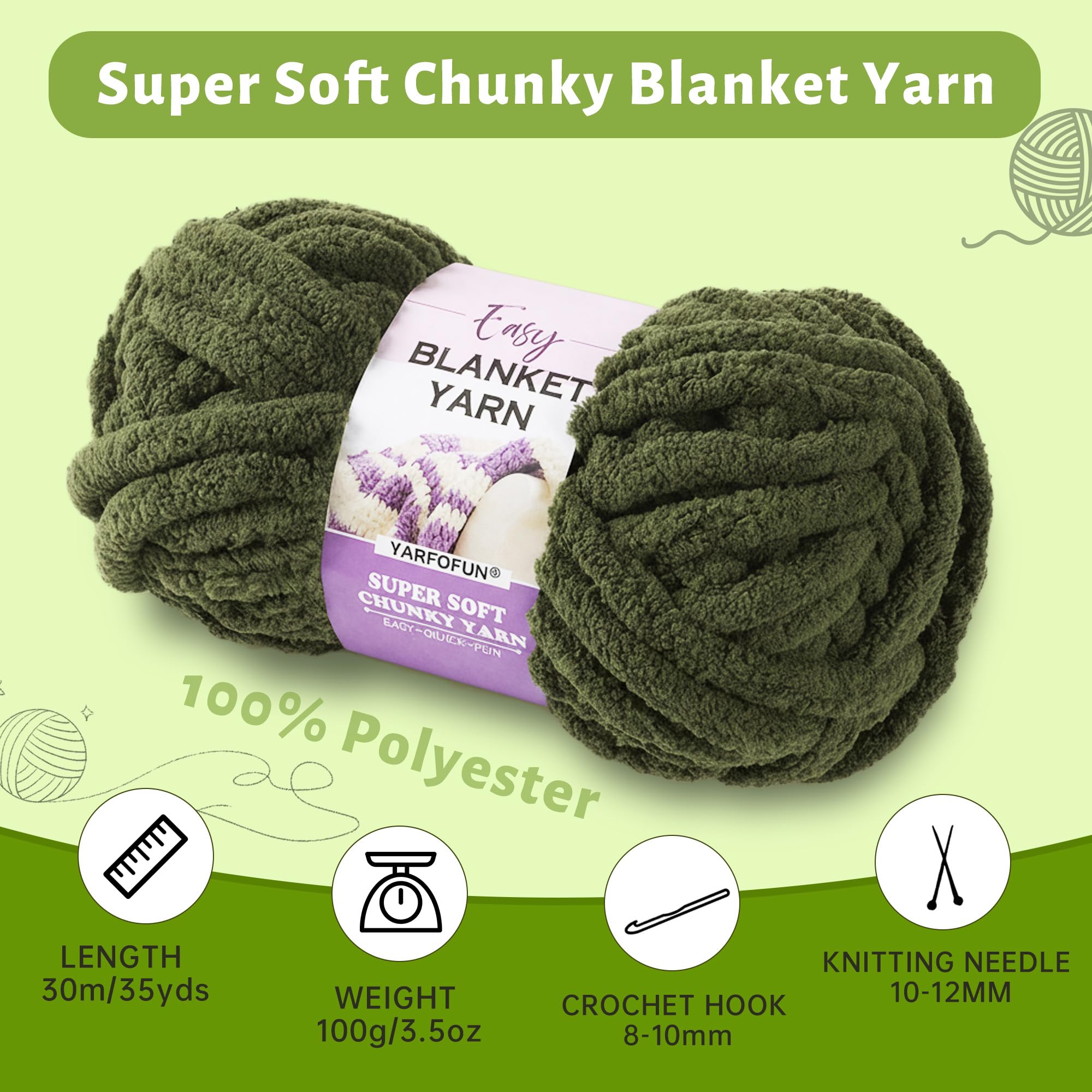 2 Pack Chunky Chenille Yarn for Crocheting Hand Knitting,Soft Thick Bulky Chunky Fluffy Plush Velvet Crochet Blanket Yarn for Crocheting Baby Blankets/DIY Crafts/Home Decor 2 * 100g(Black White Grey - 3