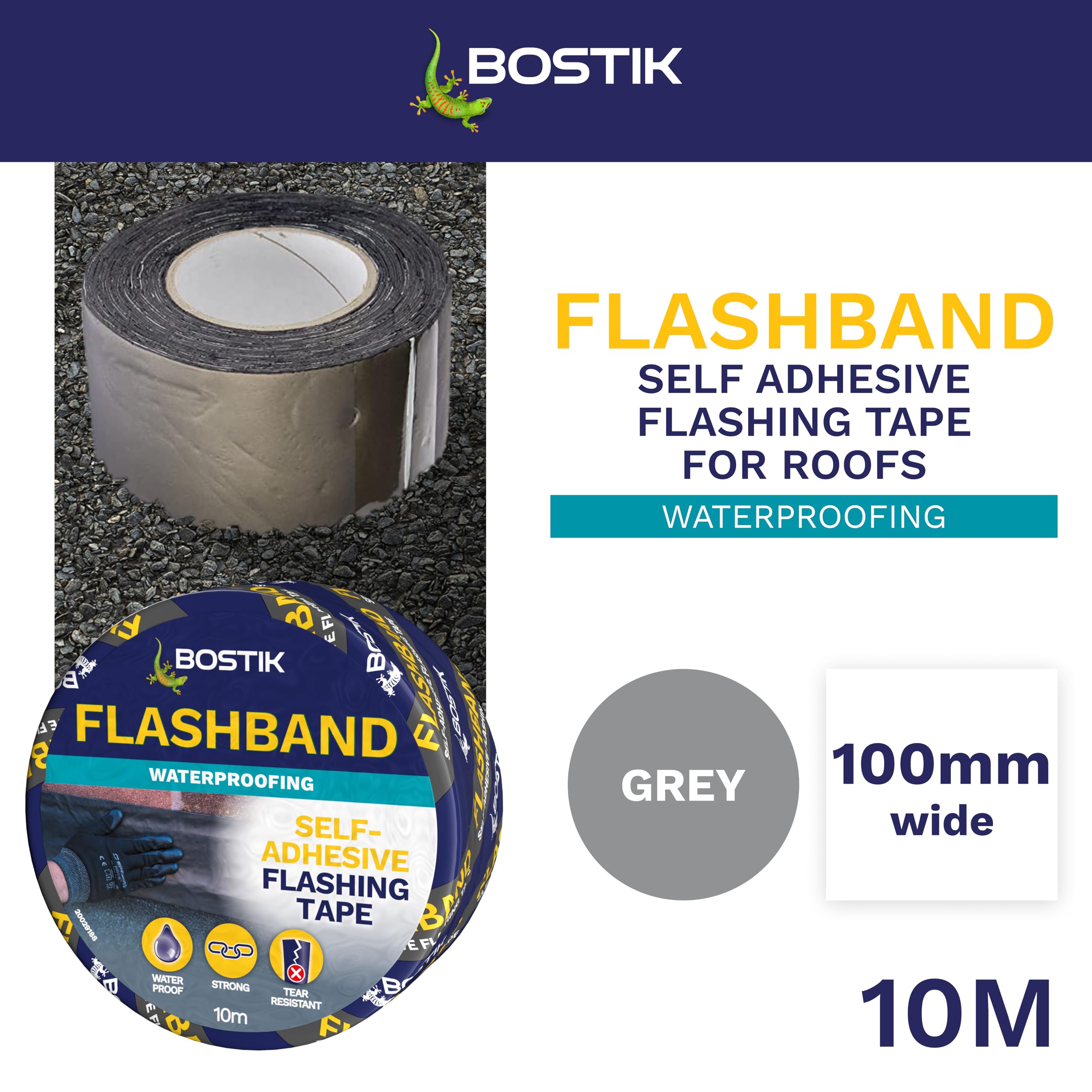 Evo Stik Roll szara opaska błyskowa 100 mm x 10 m 205000