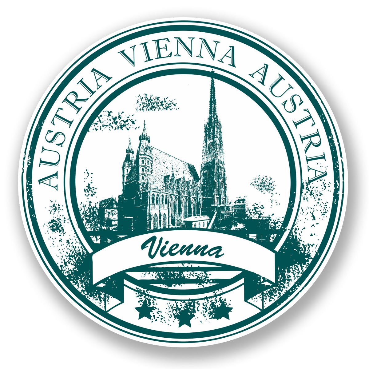 Destinationvinyl Multi 2 X 10Cm Vienna Austria Sticker Car Bike Laptop Decal Travel Luggage Label #5940 (10Cm X 10Cm)