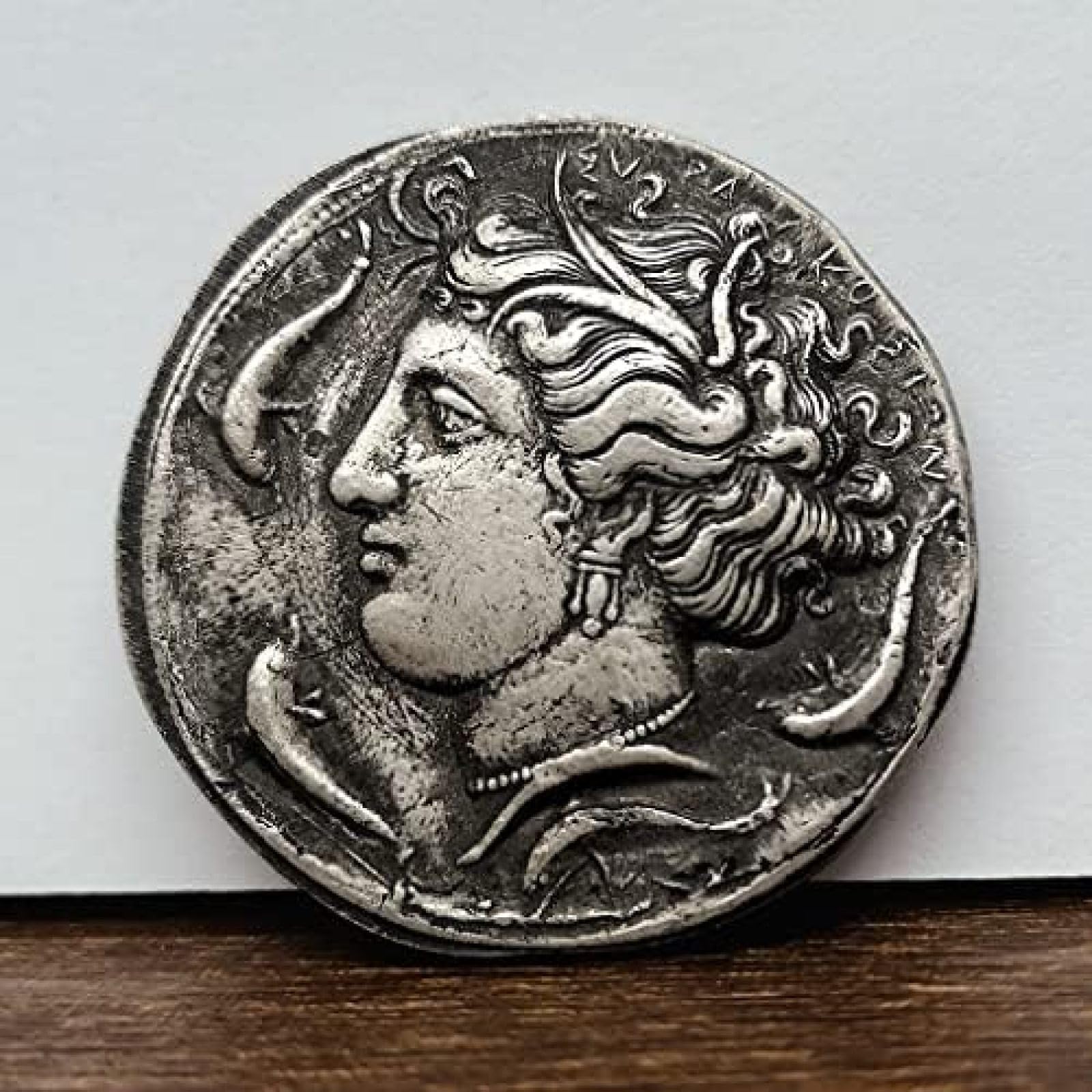 [Guardian Of Cancer] Replica Ancient Greek Silver Coin Moon Goddess Artemis Coin Carving