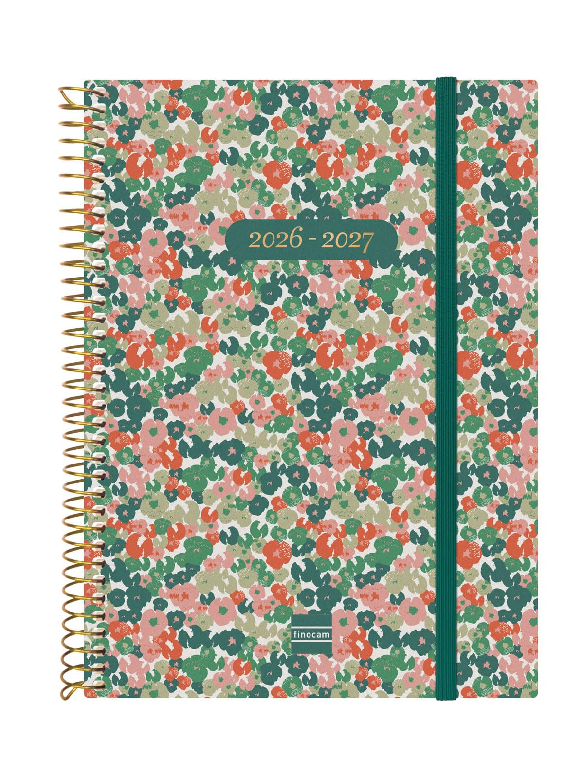 Finocam Espiral Weekly Planner 18-Month | Weekly View Horizontal Layout · July 2026 to December 2027 | Daisy · International - Week-to-view diary