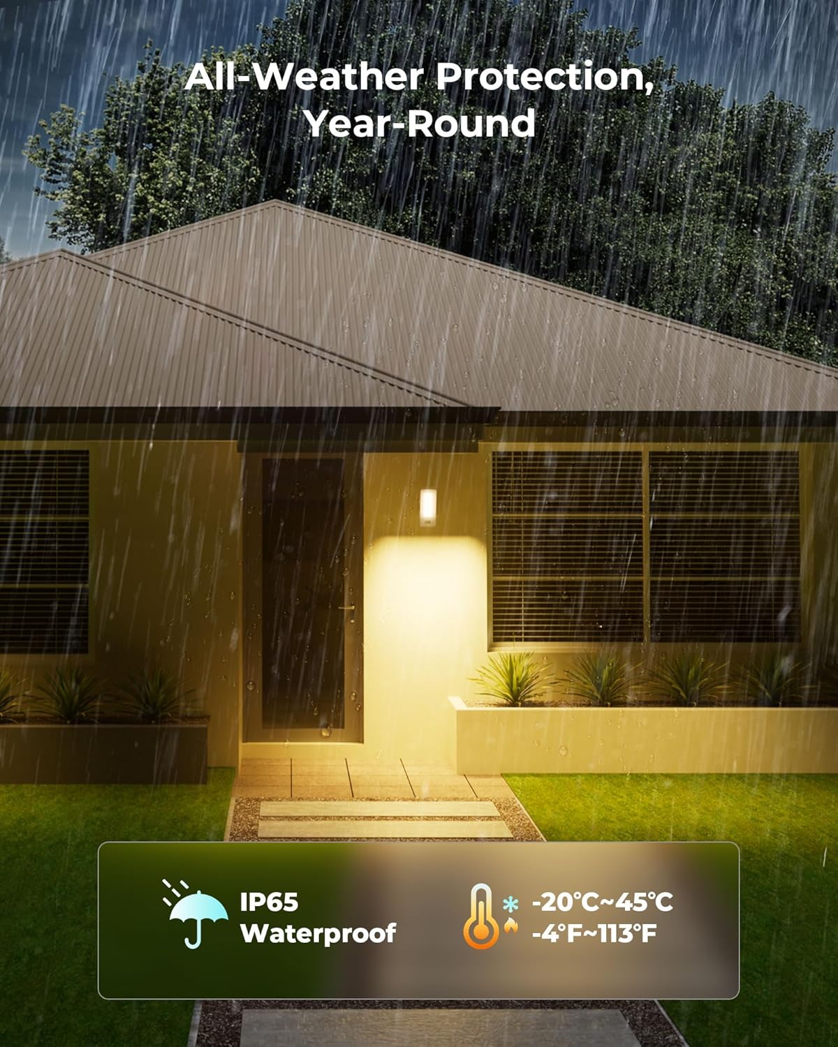 Motion Sensor Outdoor Light, 10000mAh Rechargeable 600 Lumen Battery Operated Outdoor Light with 3 Modes, 3 Color Temperatures, Waterproof Outdoor Security Lights for House, Fences, Patio