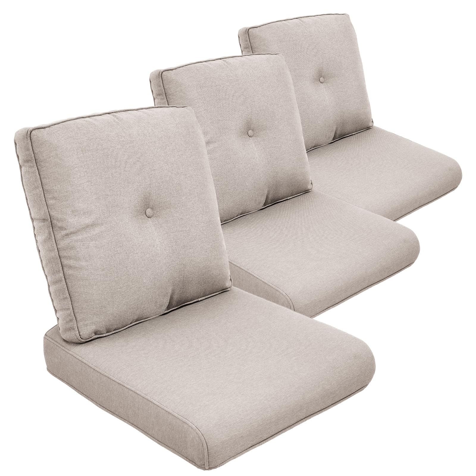 moosprr Outdoor Chair Cushion Set of 3, Waterproof Outdoor Seat Cushions 25x22, Patio Chair Cushions for Outdoor Furniture, Couch Cushion Replacement,