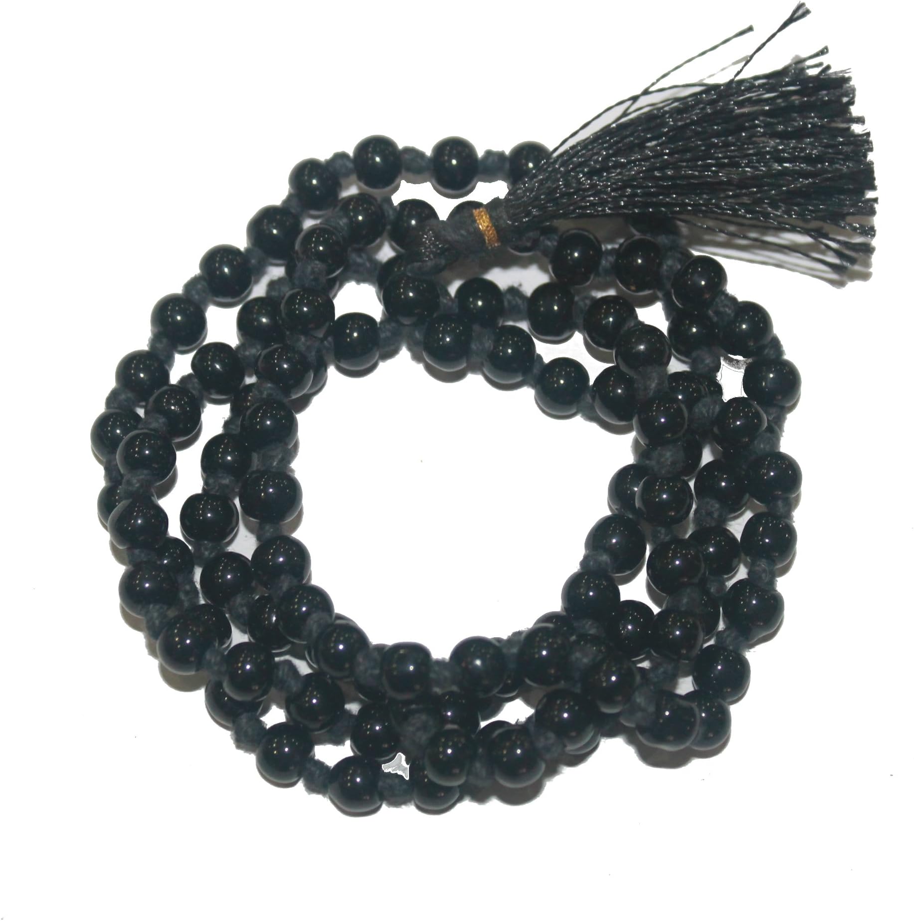 Vastu4Life Black Agate Hakik Japa Mala - Protection Against Bad Evils 108 + 1 Beads 8MM