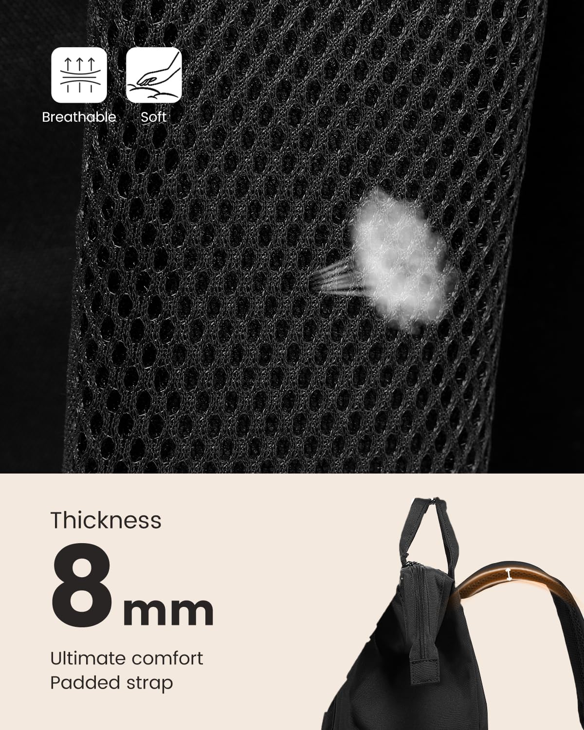 LOVEVOOK Mochila grande para mujer de 18 pulgadas con bolsa de cable | de datos y puerto de carga USB, impermeable, para oficina, negocios, viajes, color negro