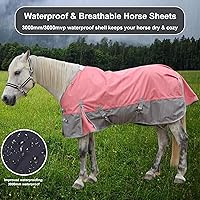 Vista 4 de Manta de caballo 1200D Ripstop impermeable transpirable (0.00 oz sin relleno), ligera capa de lluvia que se mantiene seca en barro y clima húmedo