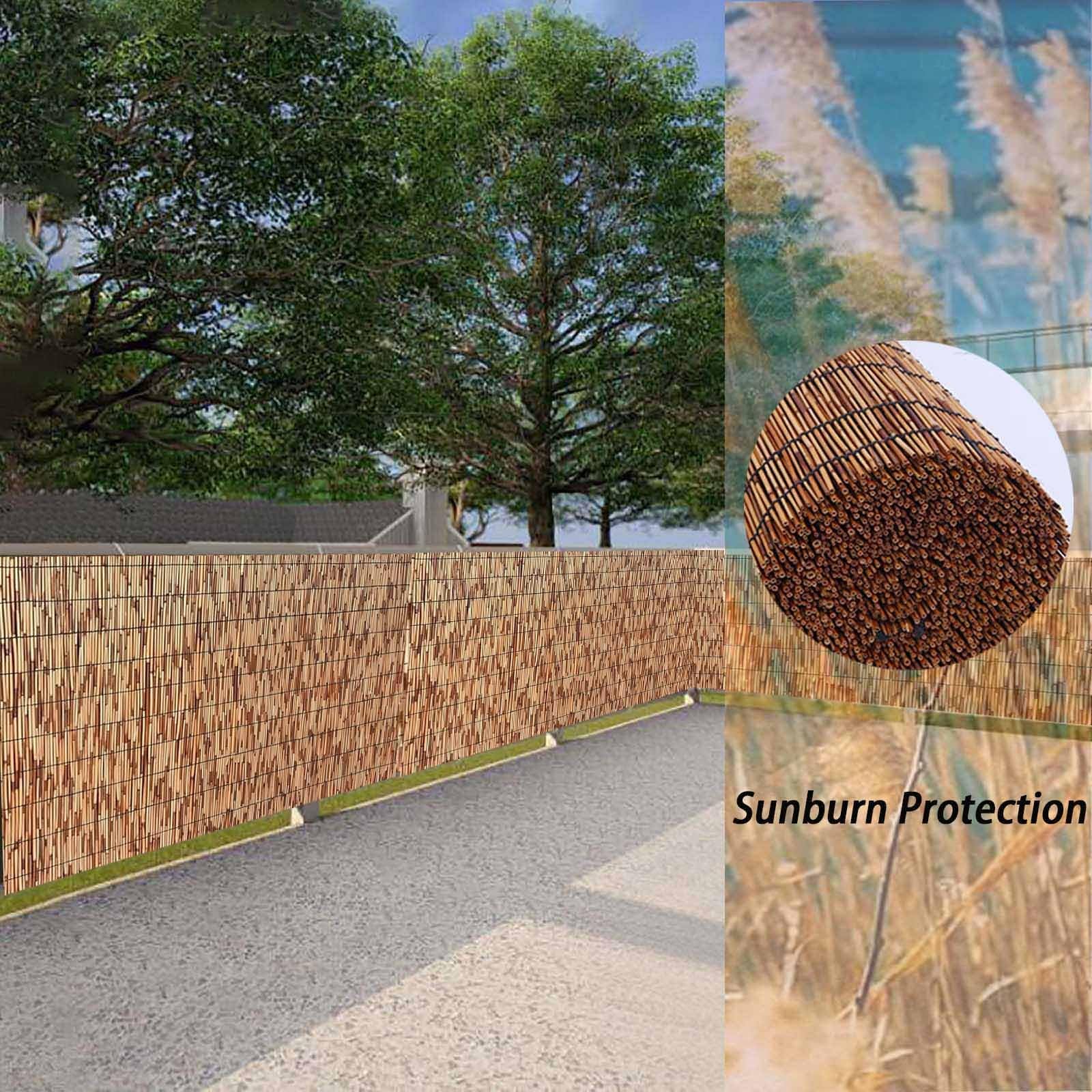 Bambusowy prywatny parawan ogrodzeniowy 61 x 700 cm naturalna trzcina zewnętrzna patio dekoracyjne pokrycia