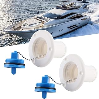 Ladieshow 2PCS 50mm Boat Stopper,Nylon Kayak Scupper Plugs Kayak Drain Stopper Replacement Kayak Accessories Boat Marine Drain Plugs Kit for Kayak Canoe Boat Drain Holes(White)