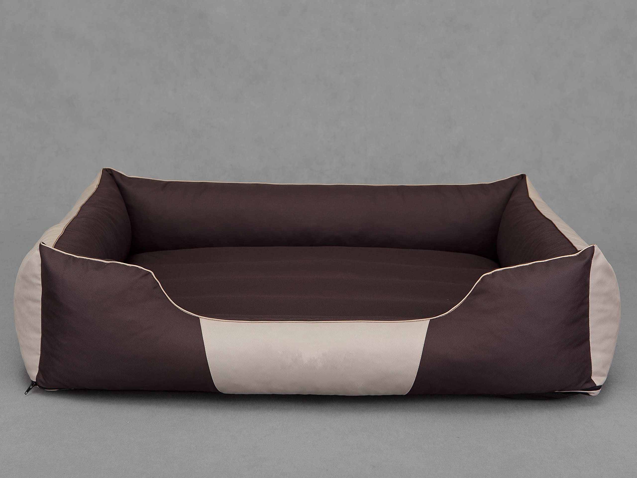 Cuccia per cani e animali domestici, cuscino per cani, letto per cani, letto per cani, materasso per animali domestici, marrone con beige, XL – 85 x 65 cm