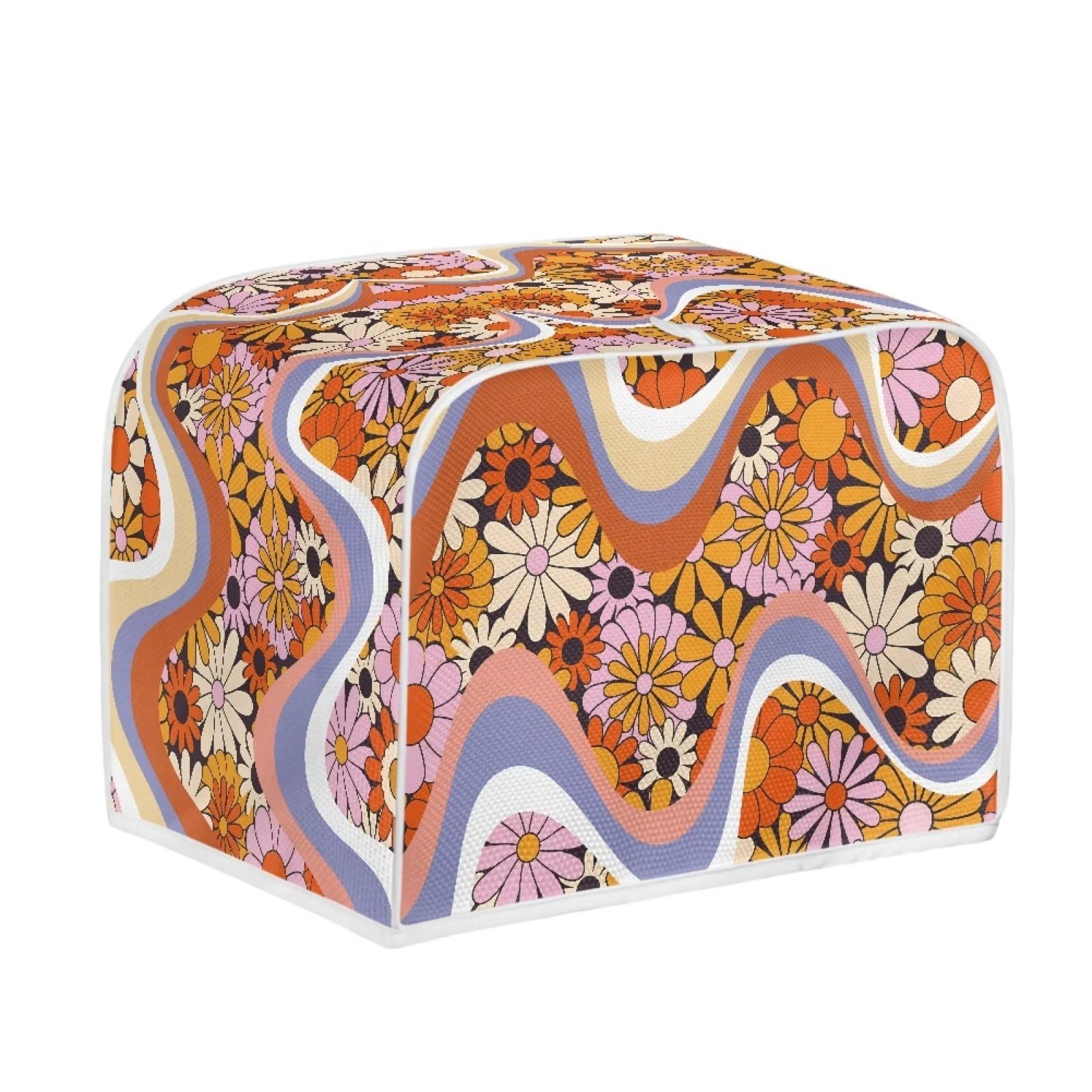 JSLXYYBQ Daisy Flower Pattern Toaster Covers 2 Slice Wide Slot Dustproof Fingerprint Protectors and Greasy Protection Anti-sputtering Machine Washable Women Gift