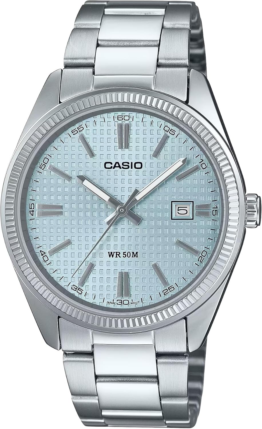Casio Vintage Light Blue Dial Stainless Steel Analog Watch 38.5mm - MTP1302PEC-2A