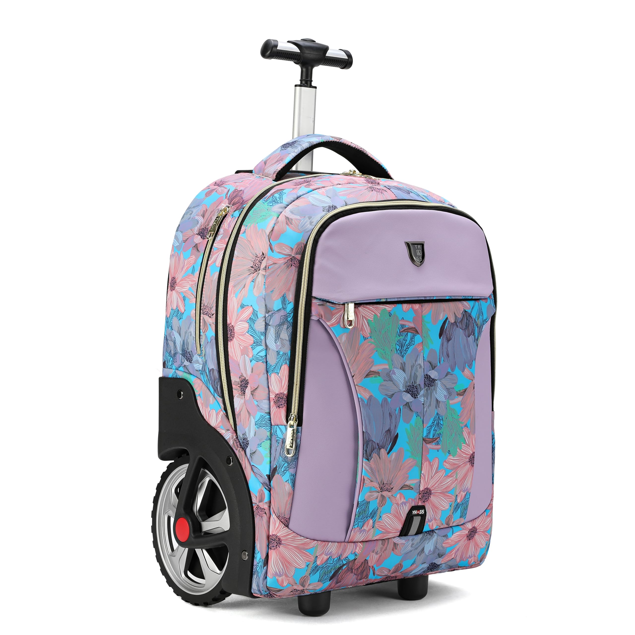 Rolling Backpack with Wheels for Business, Travel & Commute - Carry On with Laptop Compartment, Fits 15.6 Inch Laptop - Wheeled Backpack for Adults (Pink, 20inch)