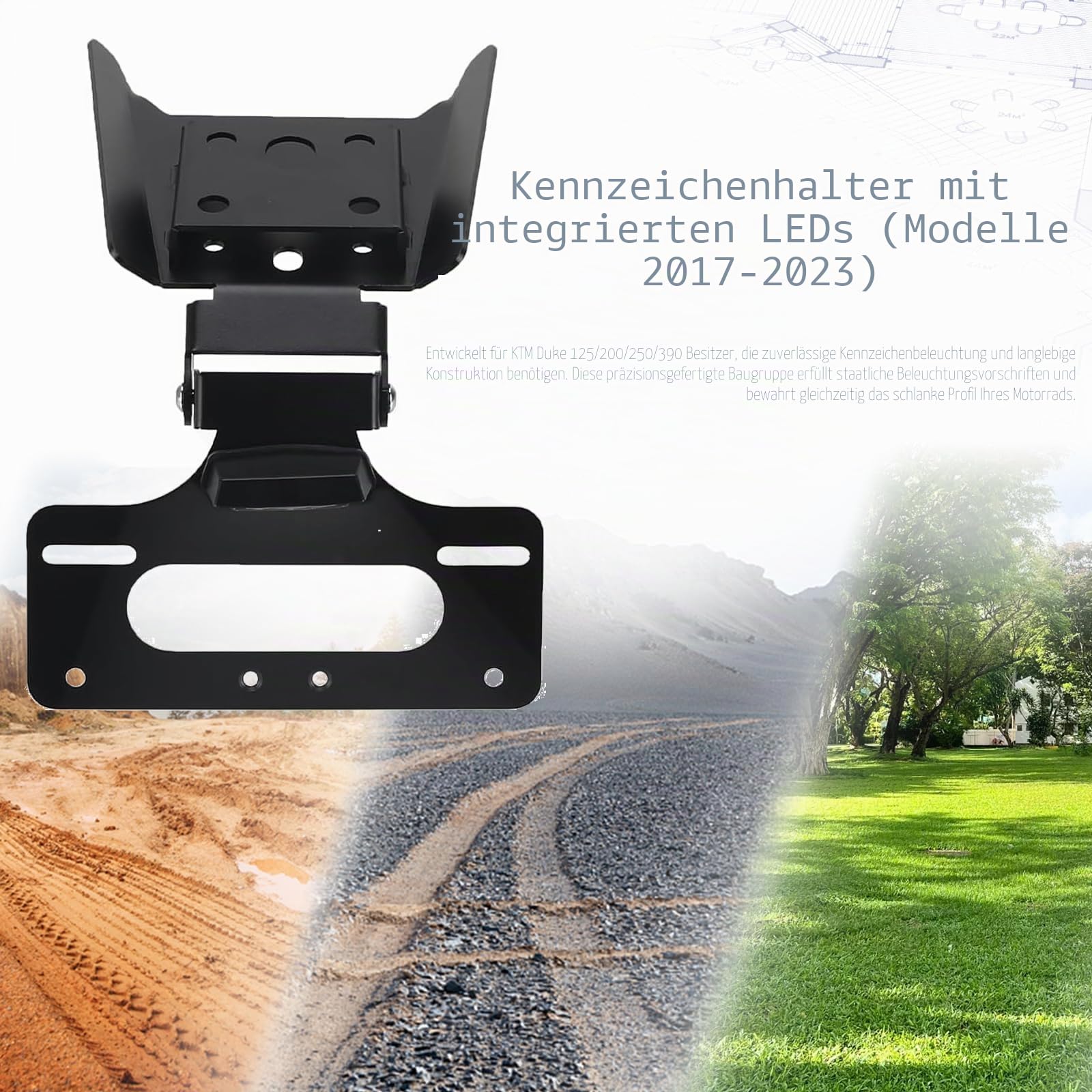 390 Duke 2017-2025 Motorrad-Kennzeichenhalter, Kennzeichenhalterung
