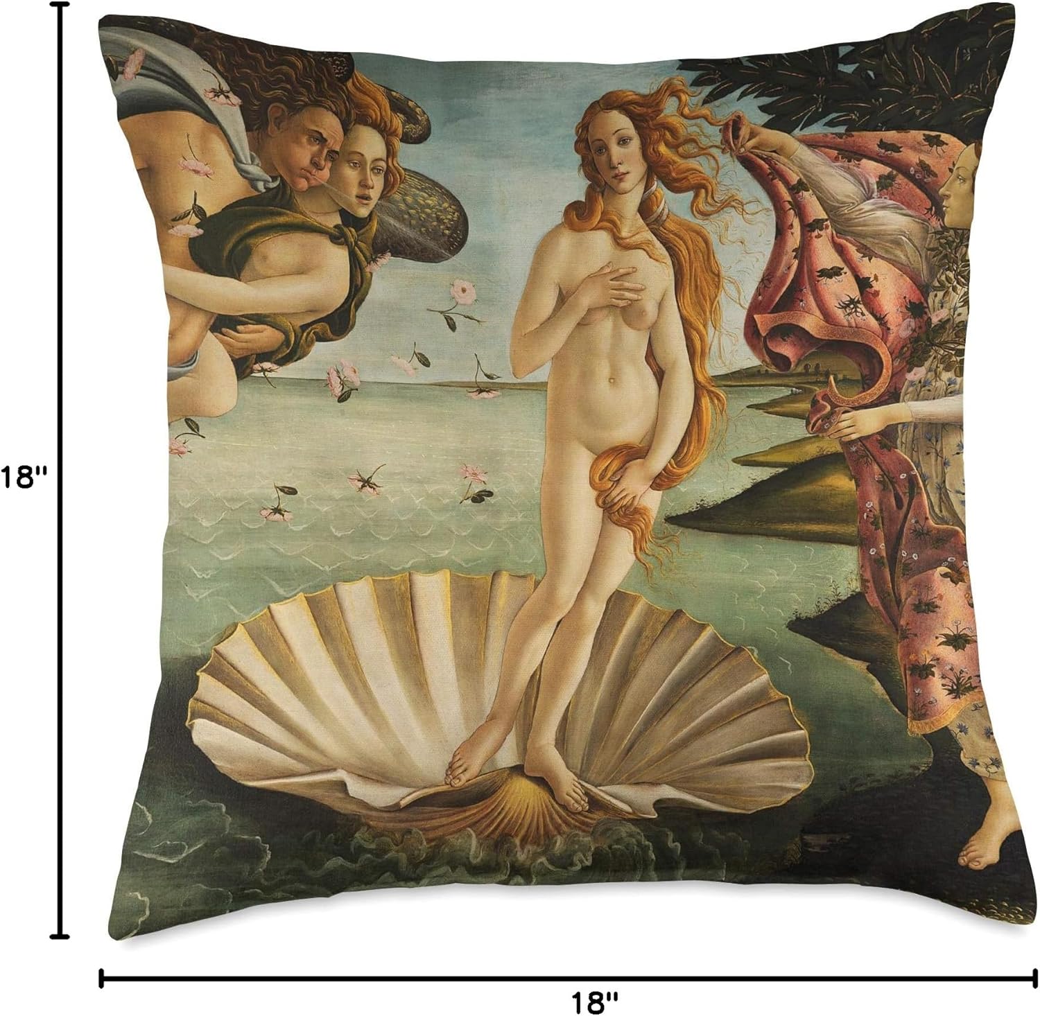 The Birth of Venus Painting by Sandro Botticelli Throw Pillow