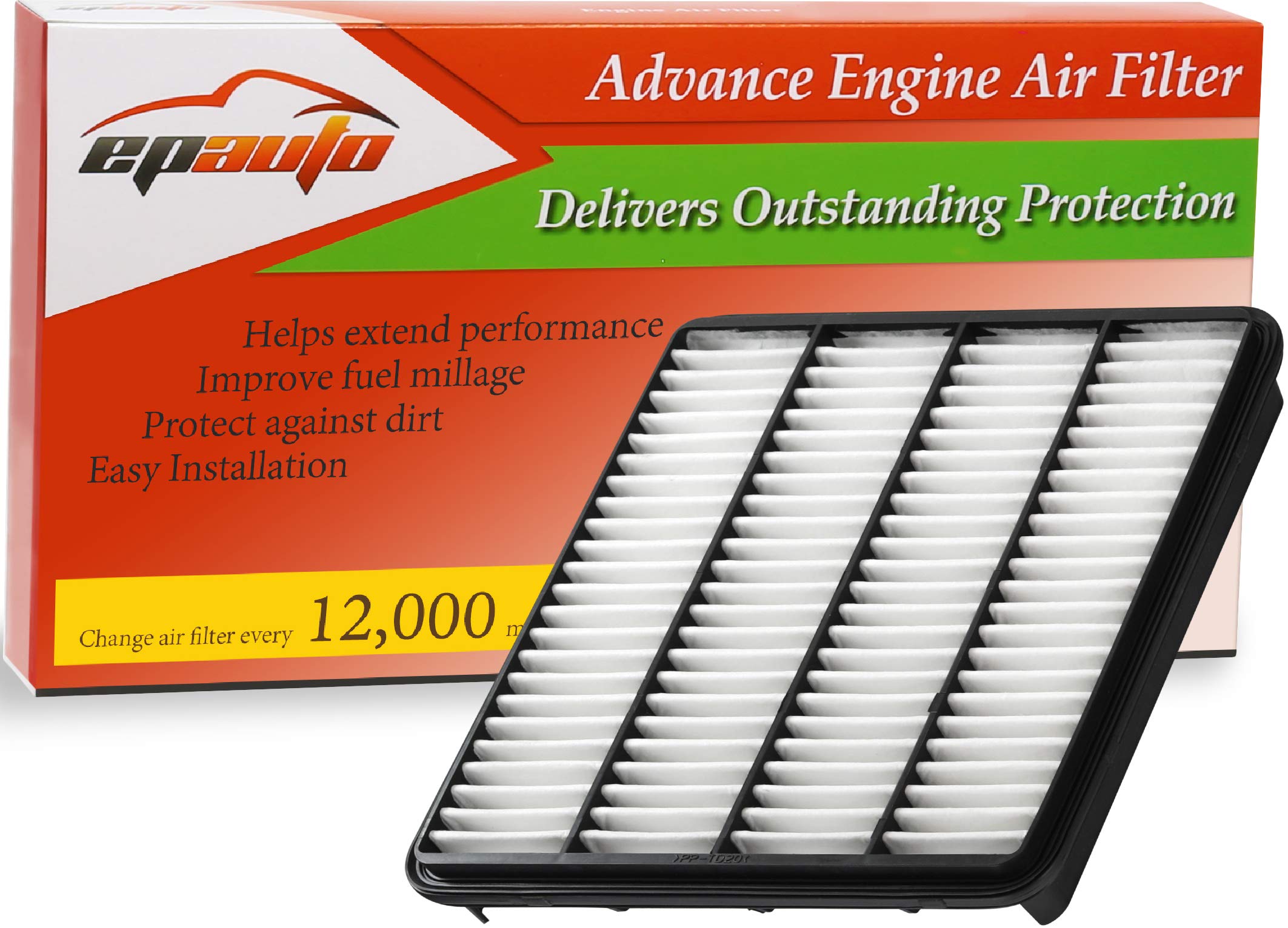 EPAUTO GP343 (CA10343) Extra Guard Rigid Panel Air Filter for Land Cruiser (2008-2021), LX570 (2008-2021)