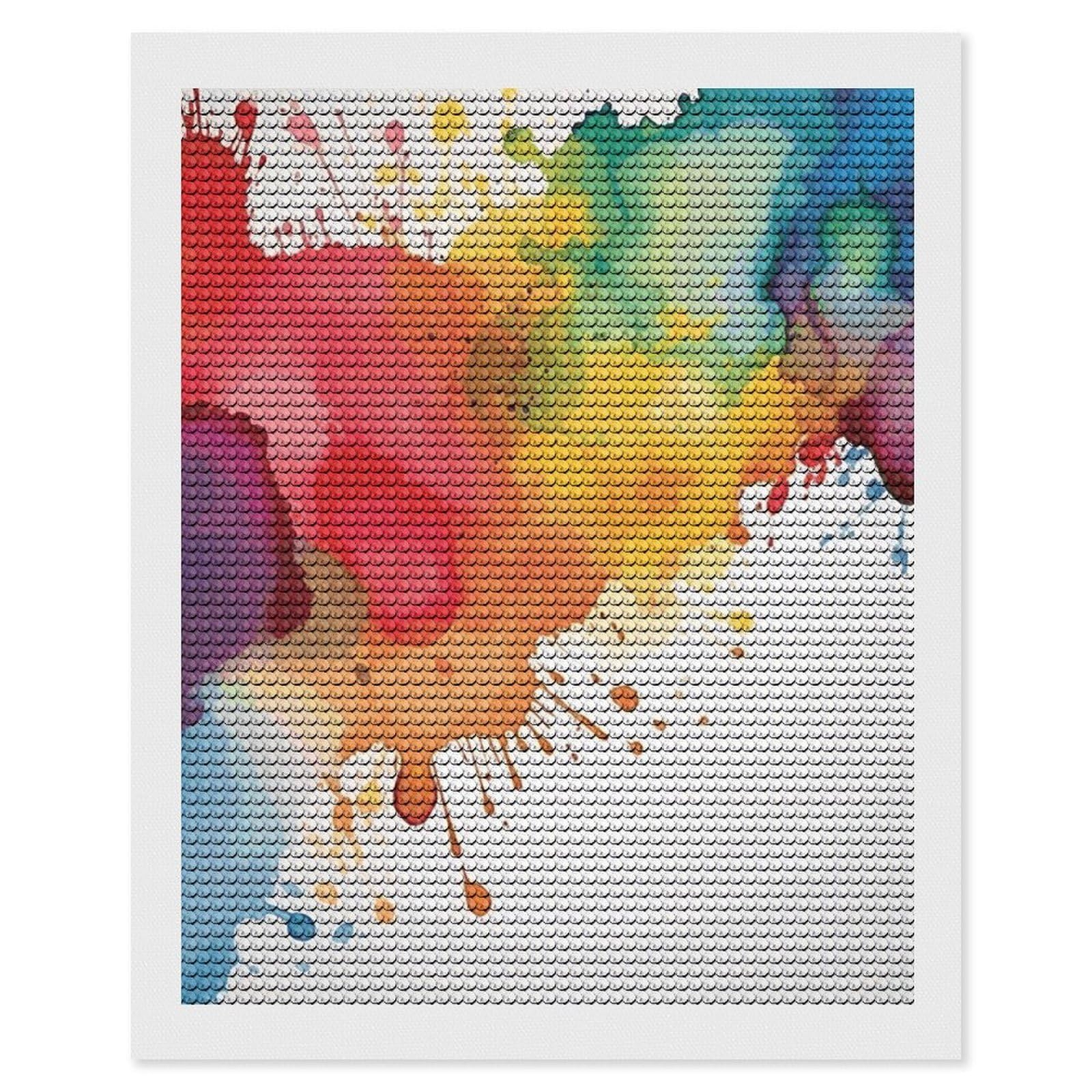 DWVTSLH Stains of Watercolor Paint Splatters Diamond Painting Kits for Adults, Personalized Diamond Photo Art Full Drill, DIY 5D Diamond Art Painting Kits for Beginners, Home Wall Decor 16"x20"