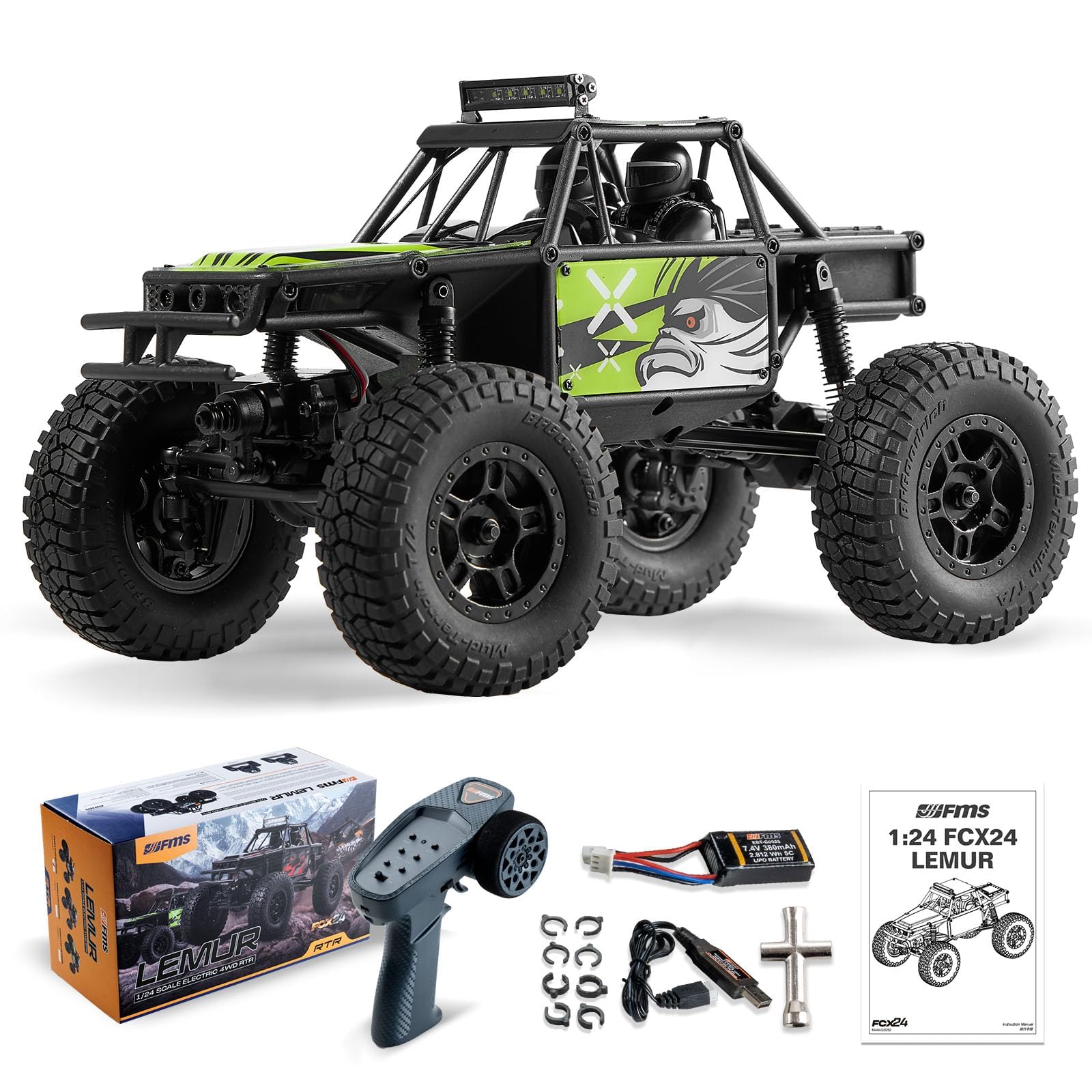 Amazon.com: FCX24 FMS RC Crawler 1/24 Lemur FCX24 4 Wheel Drive RC