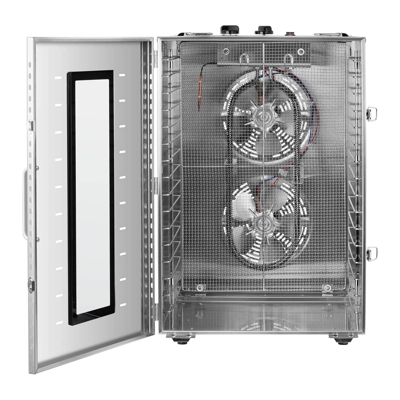 Royal Catering Deshidratador De Alimentos Máquina Secadora RCDA-1350/100S (Temporizador: 0-15 horas, Temperatura: 40-90 °C, 1500 W, 16 bandejas)