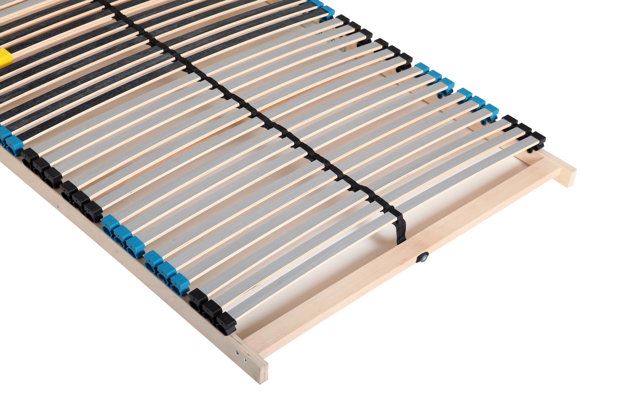 Lattenrost 140x200, Kopfteil verstellbar, 42 Latten, hohe Traglast bis 150Kg, Ergonomischer 7-Zonen-Lattenrost 140 x 200 cm, Buchenholz, Selbstmontage
