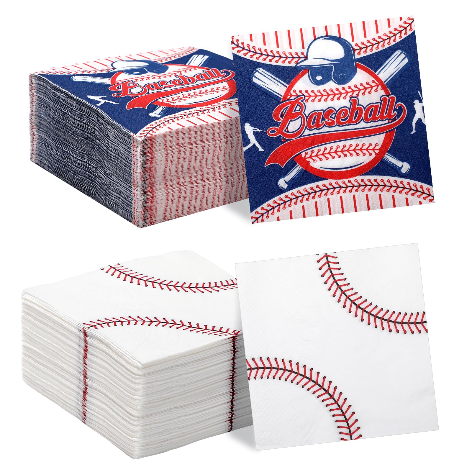 Teenyyou 200 Pcs Baseball Napkins Bulk, Disposable Baseball Party Napkins