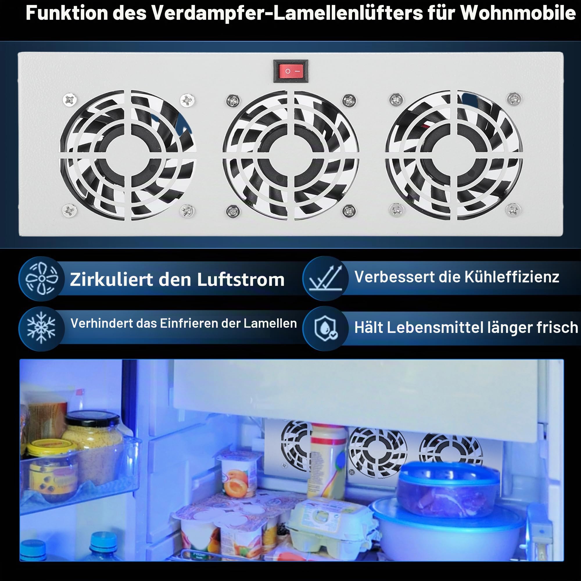 12V Kühlschrank Lüfter Für Wohnmobile 1PC Ultra Leise 4200U/Min