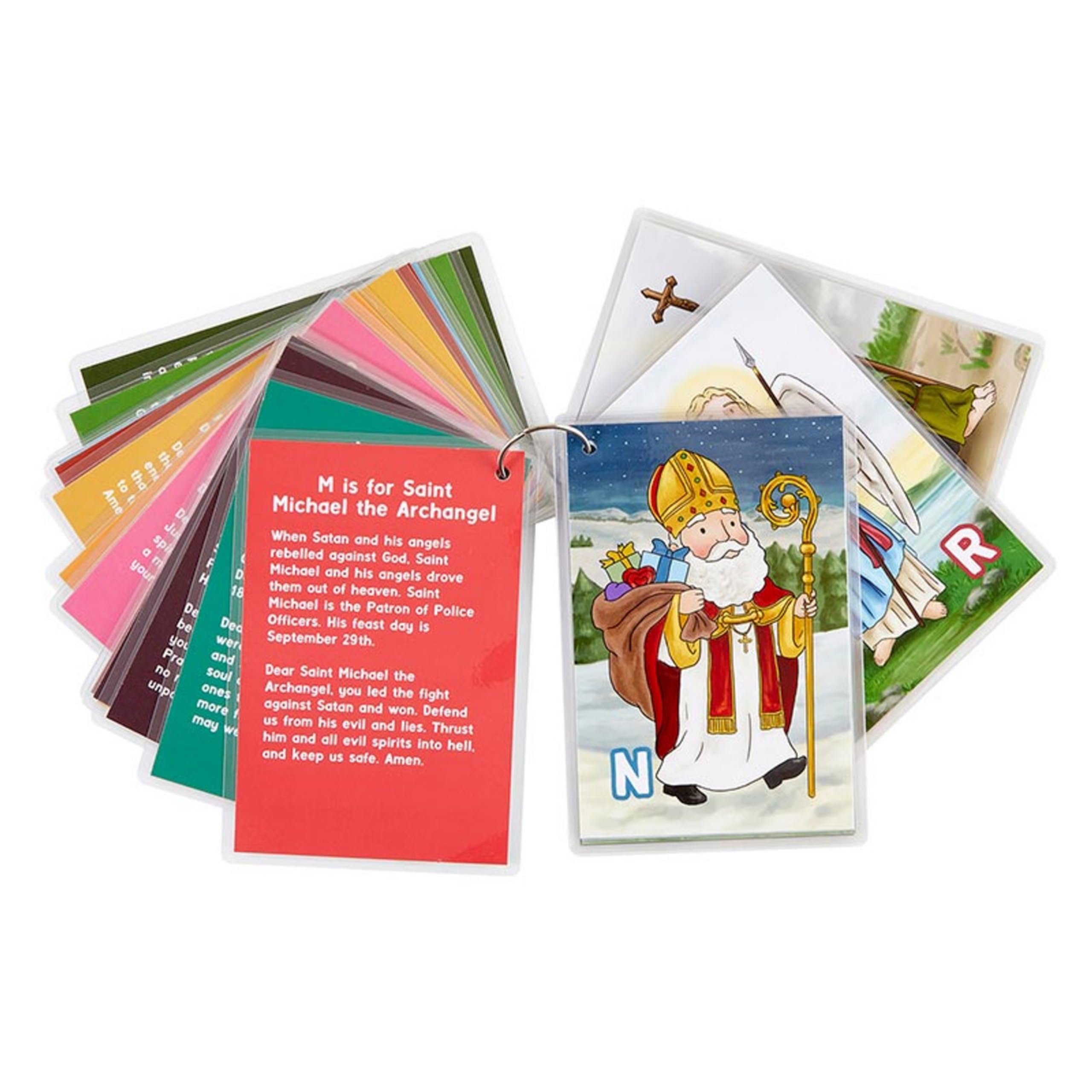 Christian Brands Autom Christian Gifts Bible Study- 4 x 6-Inch Memory Flash Cards, Set of 27, Mini Saints from A-Z - Image 4