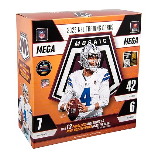 2025 Panini Mosaic Football Trading Cards Mega Box